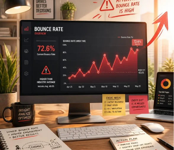 Cybreti dashboard preview showing website user experience and bounce rate signals