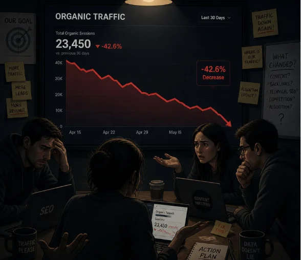 Cybreti technical SEO audit for reduced organic traffic